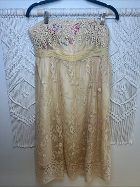 Zadig & Voltaire Strapless Cream Lace Dress